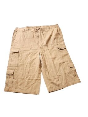 KingSize Cargo Shorts Mens 46 Big Tall Beige Khaki Chino Elastic Hiking Outdoor